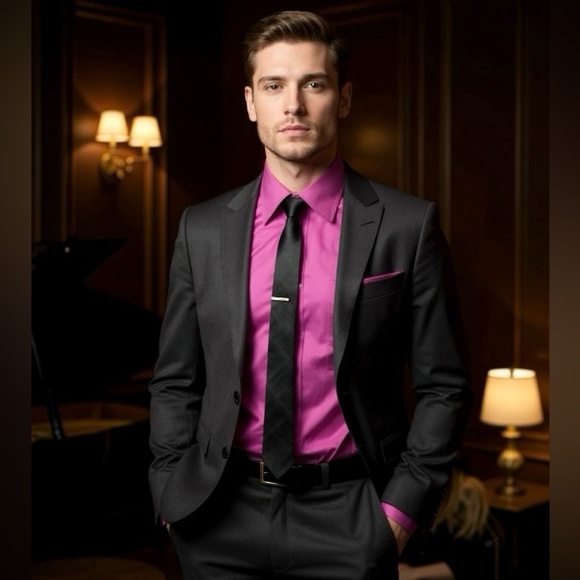 📦 REDUCED! PIERO LUSSO MEN'S CLASSIC FIT DRESS SHIRT - Picture 2 of 5